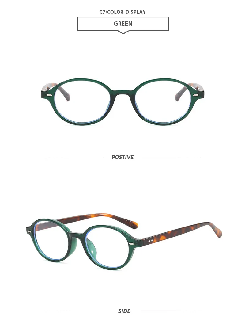 Basic Simple Style Oval Pc Oval Frame Full Frame Glasses display picture 13