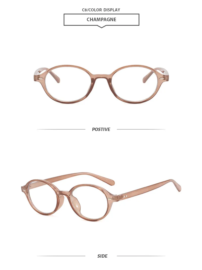 Basic Simple Style Oval Pc Oval Frame Full Frame Glasses display picture 14