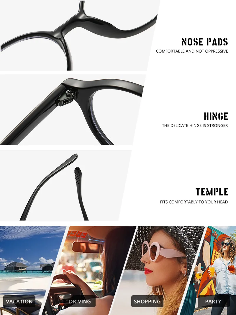 Basic Simple Style Oval Pc Oval Frame Full Frame Glasses display picture 16