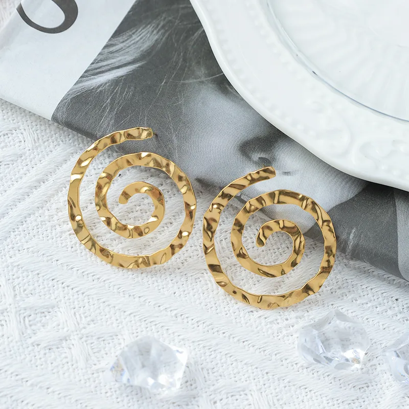 1 Pair Casual Vacation Commute Vortex Mosquito-repellent Incense 304 Stainless Steel 14K Gold Plated Ear Studs display picture 3