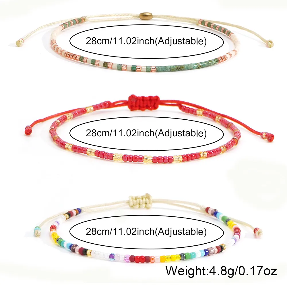 Bohemian Round Seed Bead Wax Line Copper  Beaded Bracelets Wholesale display picture 1