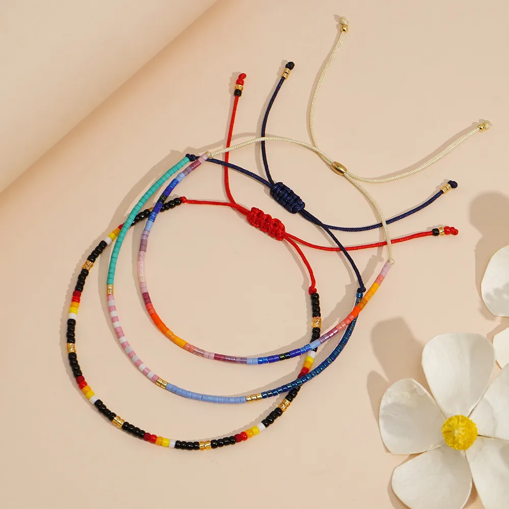 Bohemian Round Seed Bead Wax Line Copper  Beaded Bracelets Wholesale display picture 10