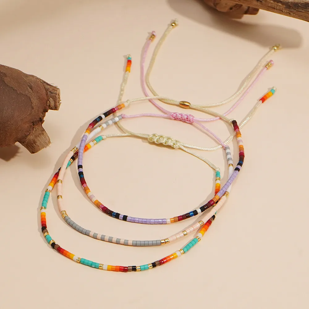 Bohemian Round Seed Bead Wax Line Copper  Beaded Bracelets Wholesale display picture 11