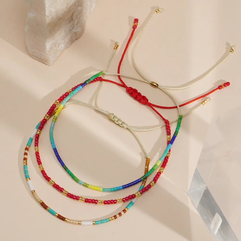 Bohemian Round Seed Bead Wax Line Copper  Beaded Bracelets Wholesale display picture 12