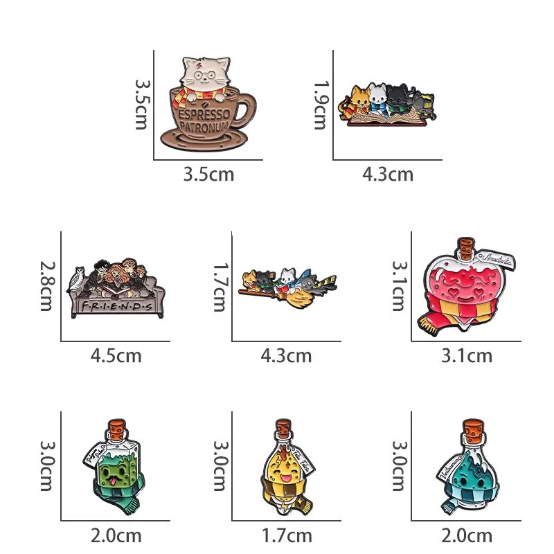 Cartoon Style Cute Animal Cat Magic Medicine Bottle Alloy Stamping Stoving Varnish Plating Unisex Brooches display picture 8