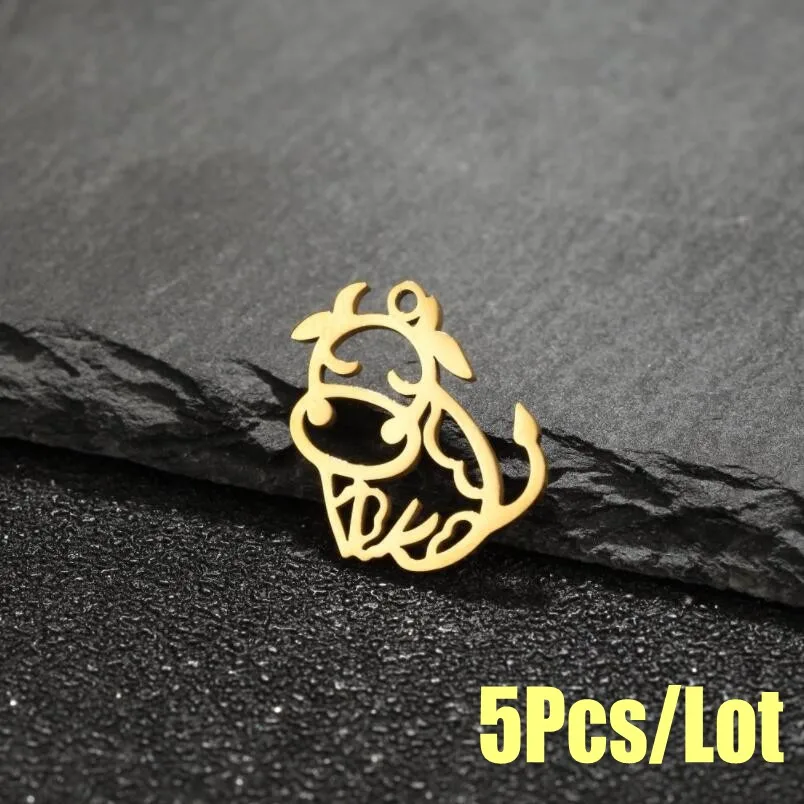 Cute Cattle 304 Stainless Steel Polishing Plating 18K Gold Plated Charms display picture 2