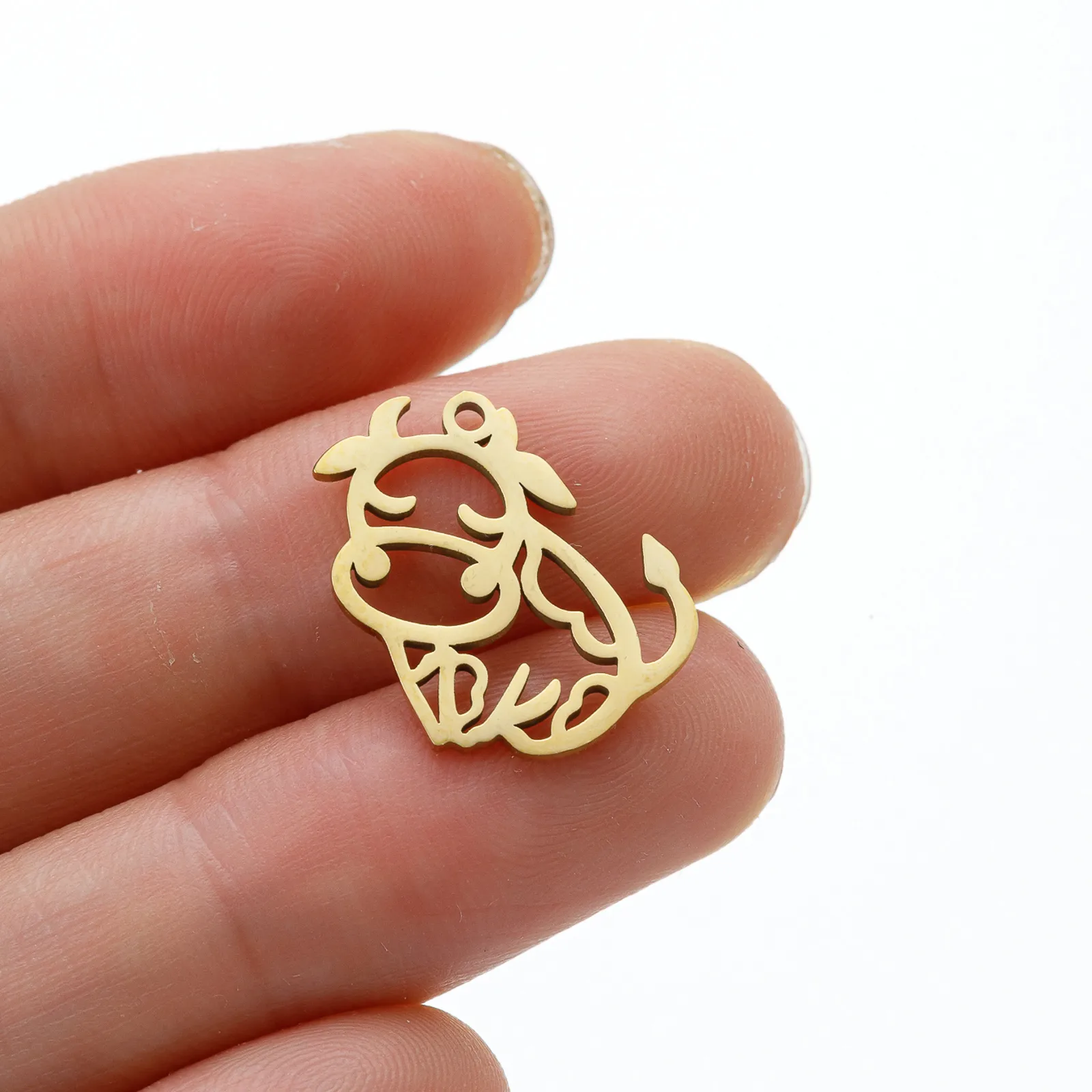Cute Cattle 304 Stainless Steel Polishing Plating 18K Gold Plated Charms display picture 6