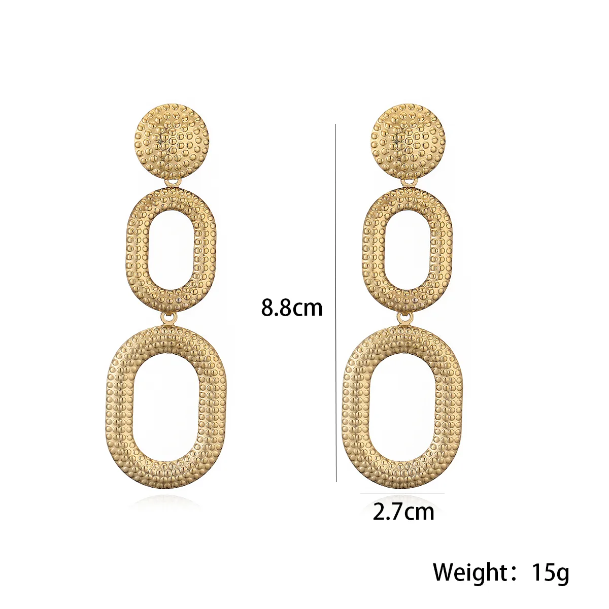 1 Pair Retro Geometric 304 Stainless Steel Drop Earrings display picture 1