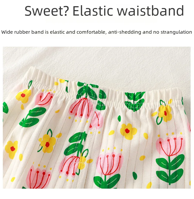 Summer Baby's Short-sleeved Home Clothes Pure Cotton Thin Pajamas Suit Newborn Half-short Top Baby Air-conditioning Clothes Children's Clothing display picture 5