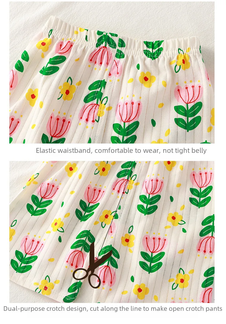 Summer Baby's Short-sleeved Home Clothes Pure Cotton Thin Pajamas Suit Newborn Half-short Top Baby Air-conditioning Clothes Children's Clothing display picture 15