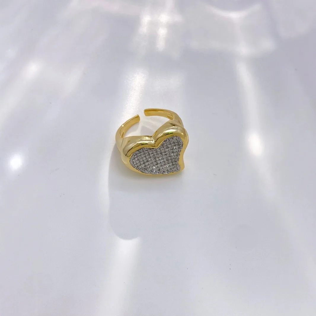 Vintage Style Classic Style Heart Shape Copper Zircon 18K Gold Plated Women's Rings Bangle display picture 4