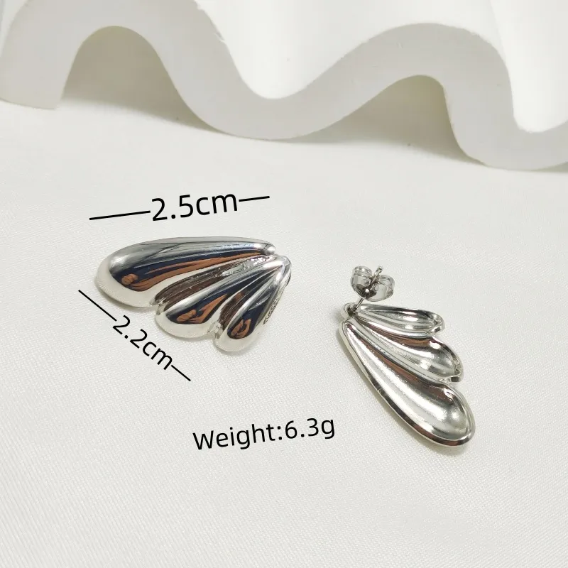 1 Pair Elegant Commute Wings 304 Stainless Steel 18K Gold Plated Ear Studs display picture 4