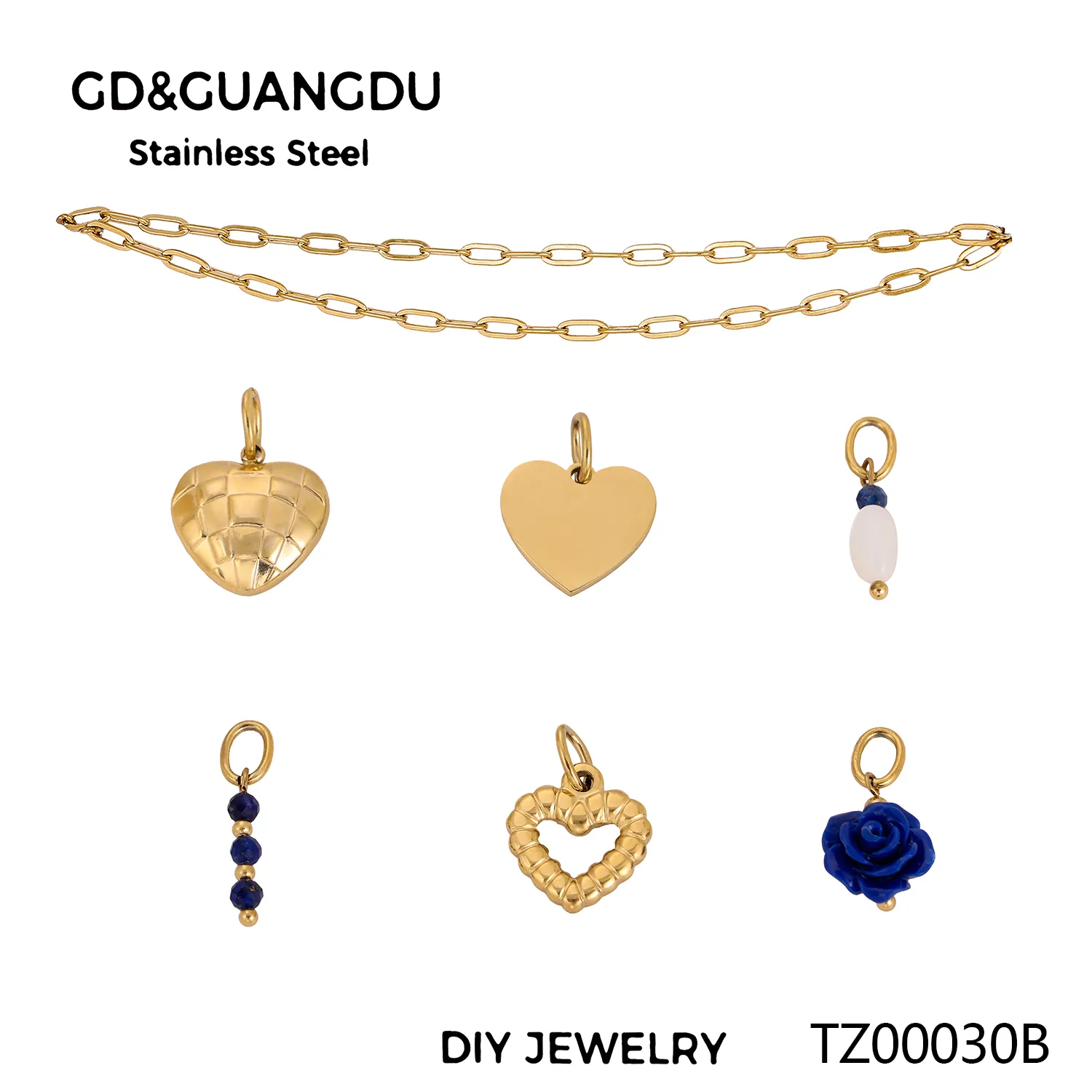 Simple Style Heart Shape Rose Beaded Resin Titanium Steel Inlay Zircon Jewelry Accessories display picture 8