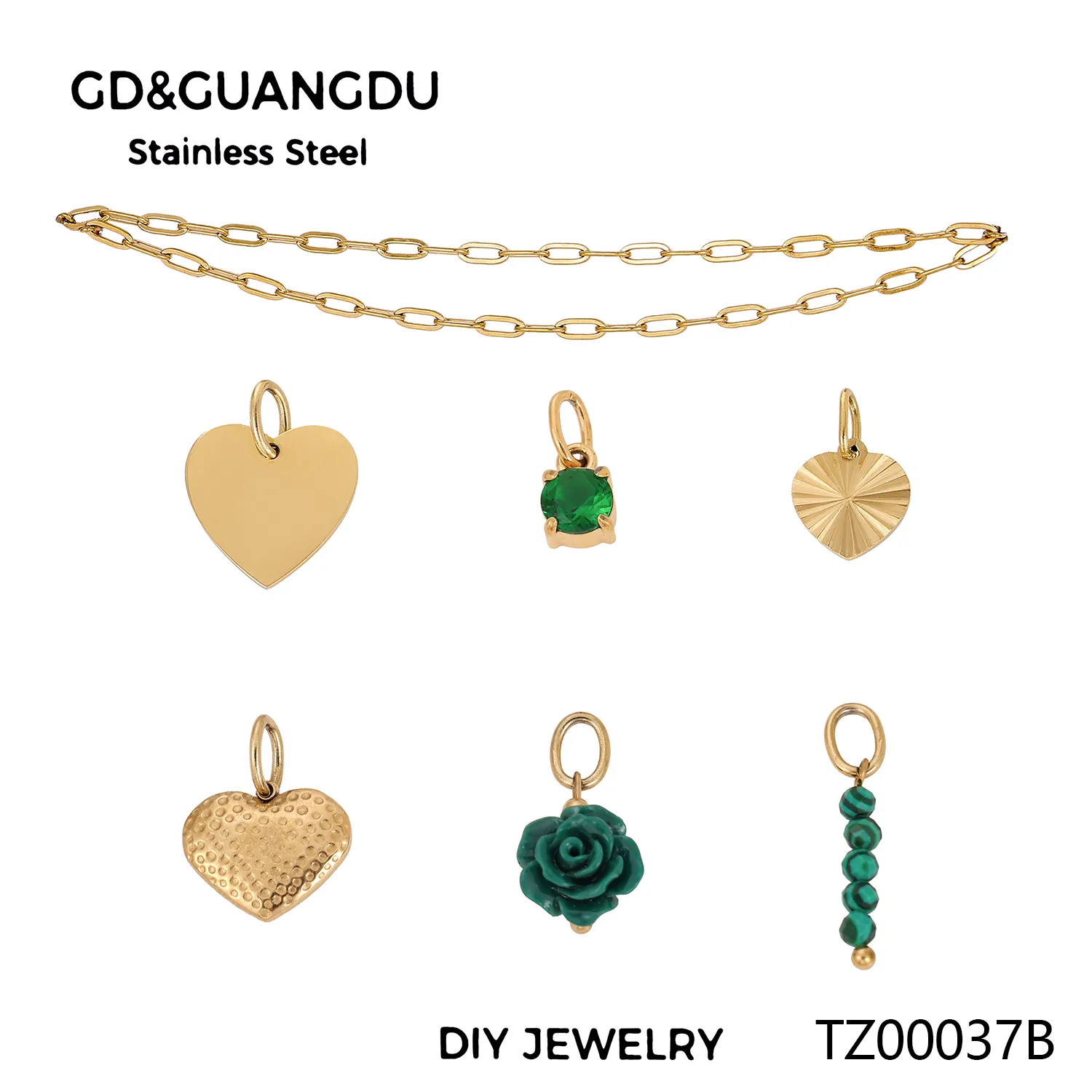 Simple Style Heart Shape Rose Beaded Resin Titanium Steel Inlay Zircon Jewelry Accessories display picture 18