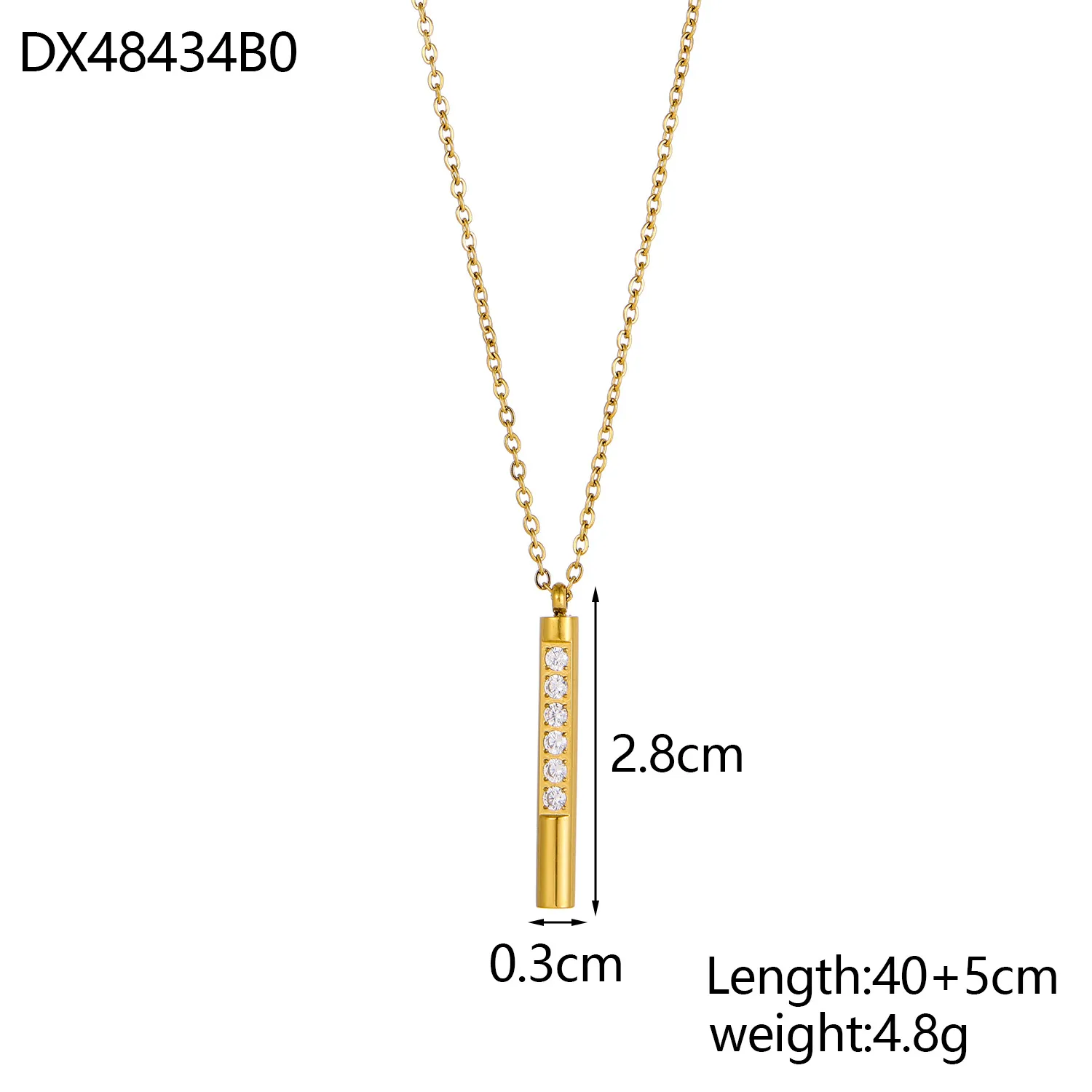 Simple Style Geometric Titanium Steel Beaded Plating Inlay Zircon Women's Necklace display picture 6
