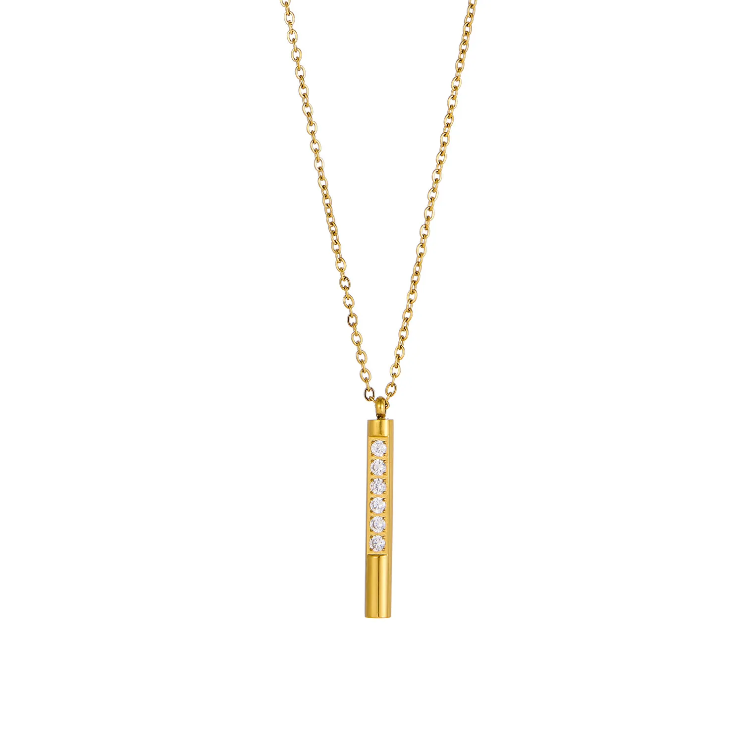 Simple Style Geometric Titanium Steel Beaded Plating Inlay Zircon Women's Necklace display picture 5