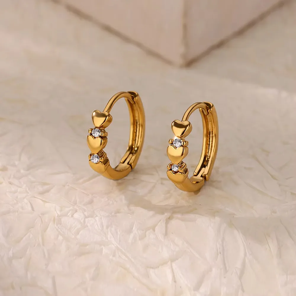 1 Pair Simple Style Geometric Heart Shape 304 Stainless Steel Earrings display picture 11