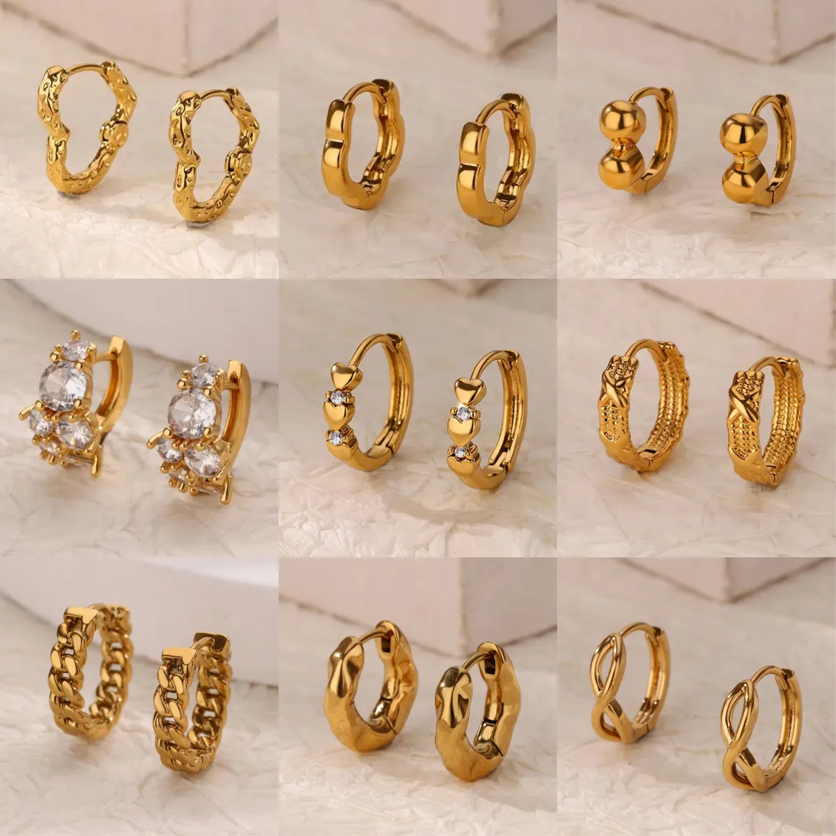 1 Pair Simple Style Geometric Heart Shape 304 Stainless Steel Earrings display picture 14