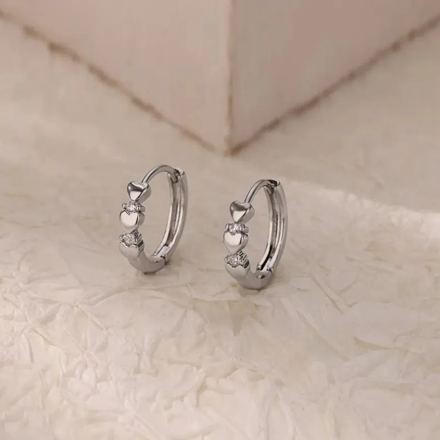 1 Pair Simple Style Geometric Heart Shape 304 Stainless Steel Earrings display picture 16
