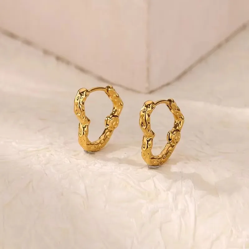 1 Pair Simple Style Geometric Heart Shape 304 Stainless Steel Earrings display picture 4