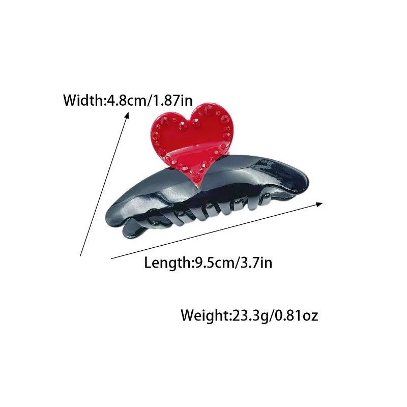 Women's Elegant Sweet Heart Shape Acetic Acid Sheets Rhinestones Hair Claws display picture 1
