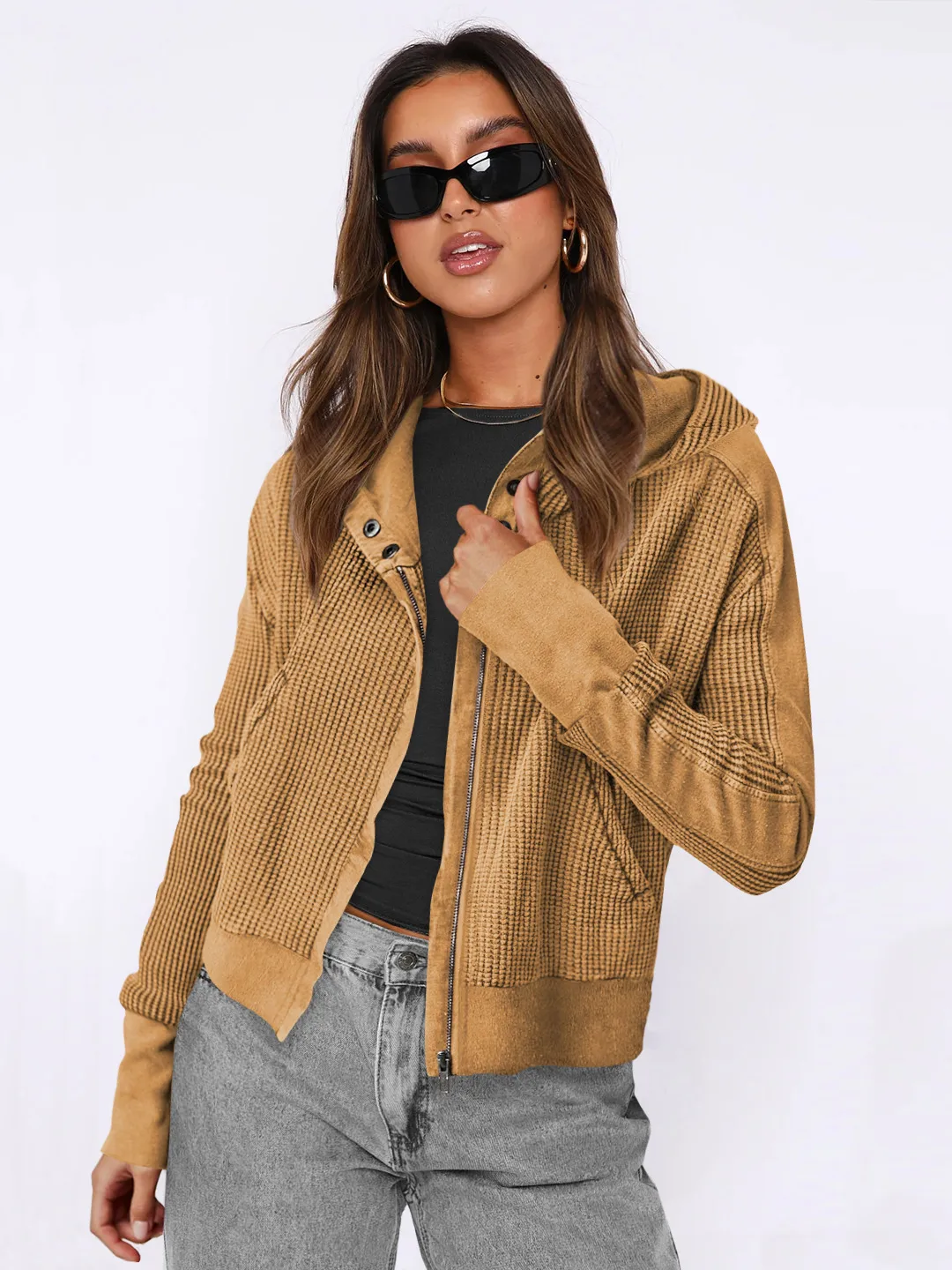 Explosions Sweater Zipper Button Long Sleeve Loose Casual Top Autumn And Winter Fashion Brand All-match Hoodie display picture 23