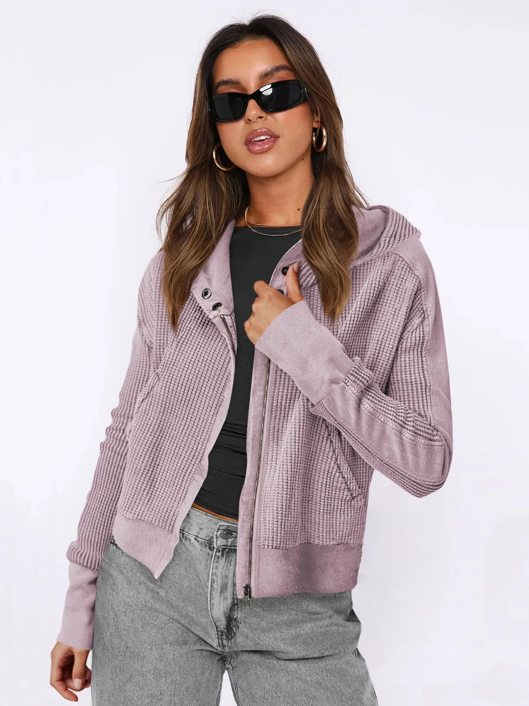 Explosions Sweater Zipper Button Long Sleeve Loose Casual Top Autumn And Winter Fashion Brand All-match Hoodie display picture 9