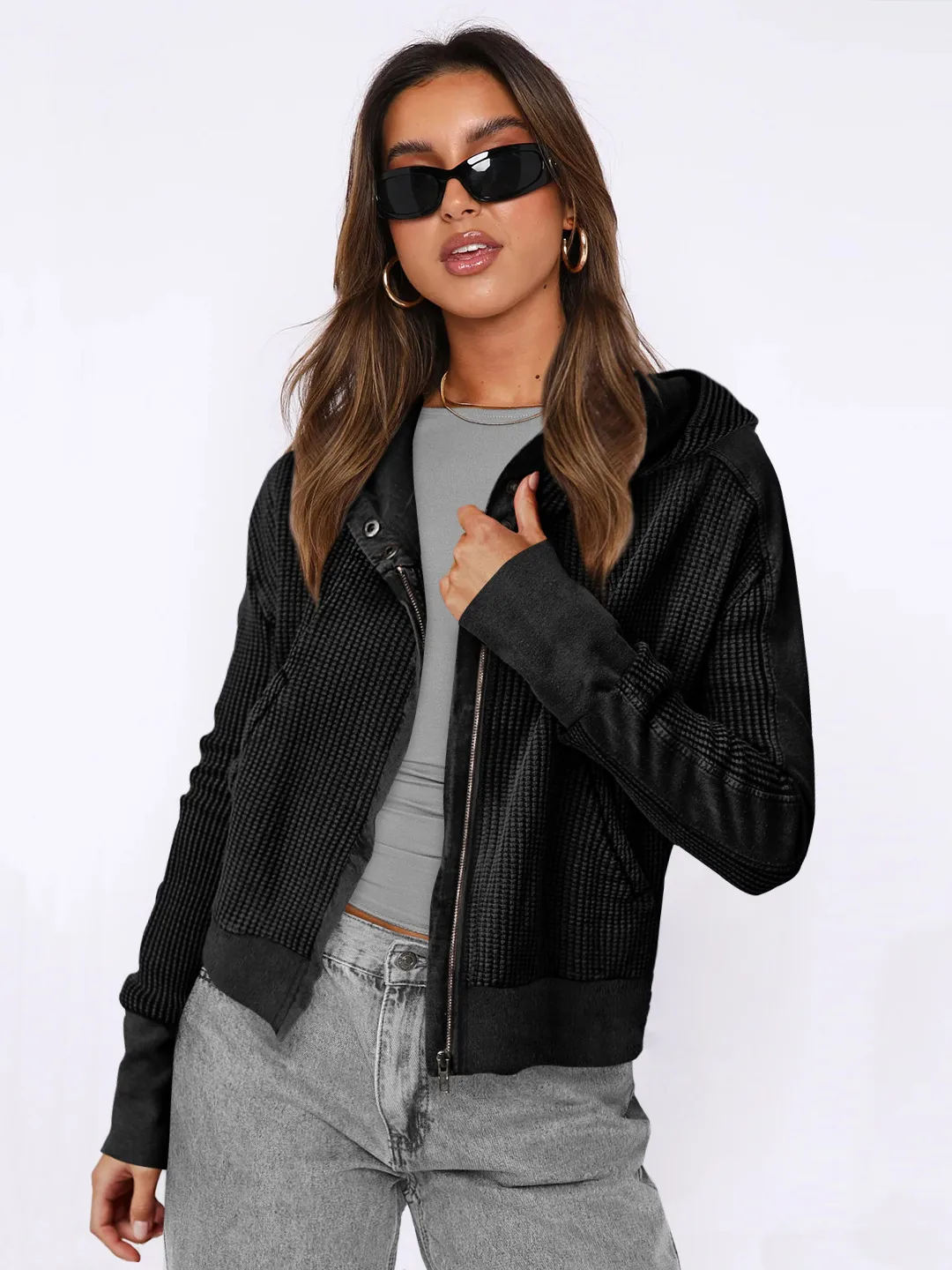 Explosions Sweater Zipper Button Long Sleeve Loose Casual Top Autumn And Winter Fashion Brand All-match Hoodie display picture 2