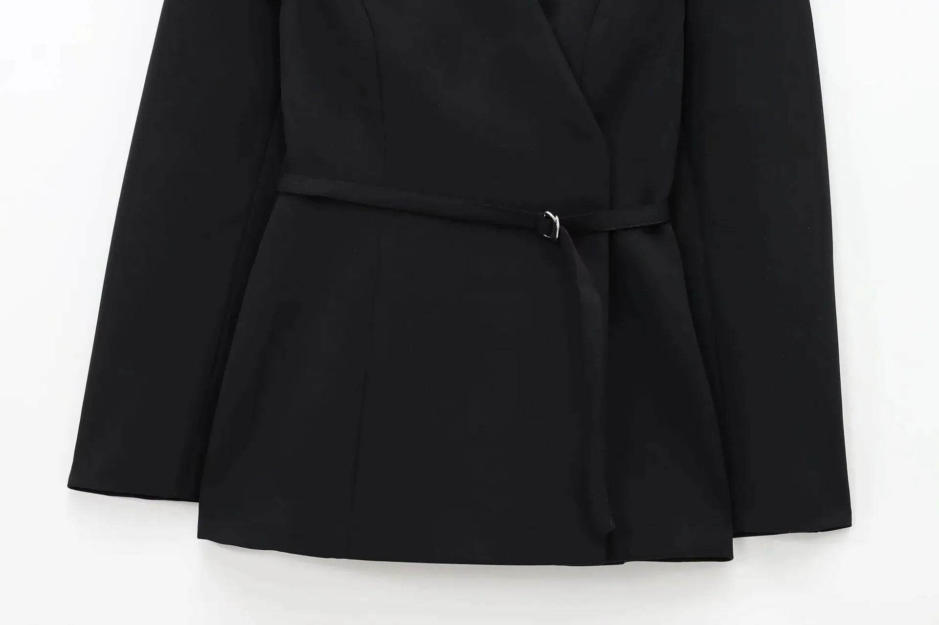 Women's Elegant Solid Color Belt Tie Blazer display picture 11