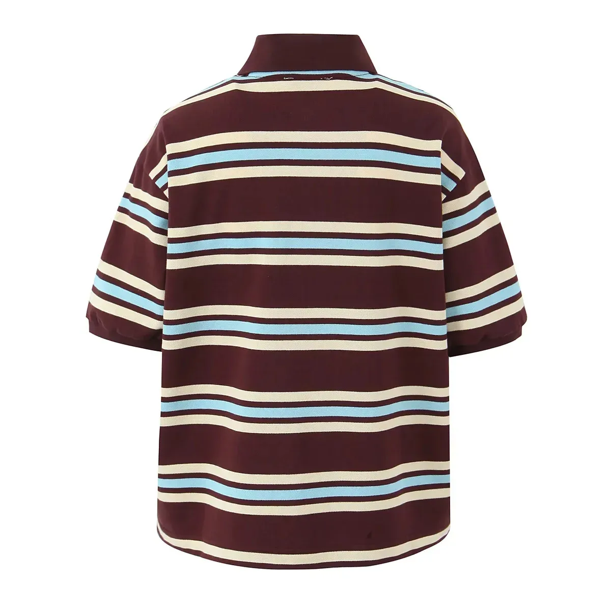 Women's Short Sleeve T-Shirts Buckle Casual Stripe display picture 3