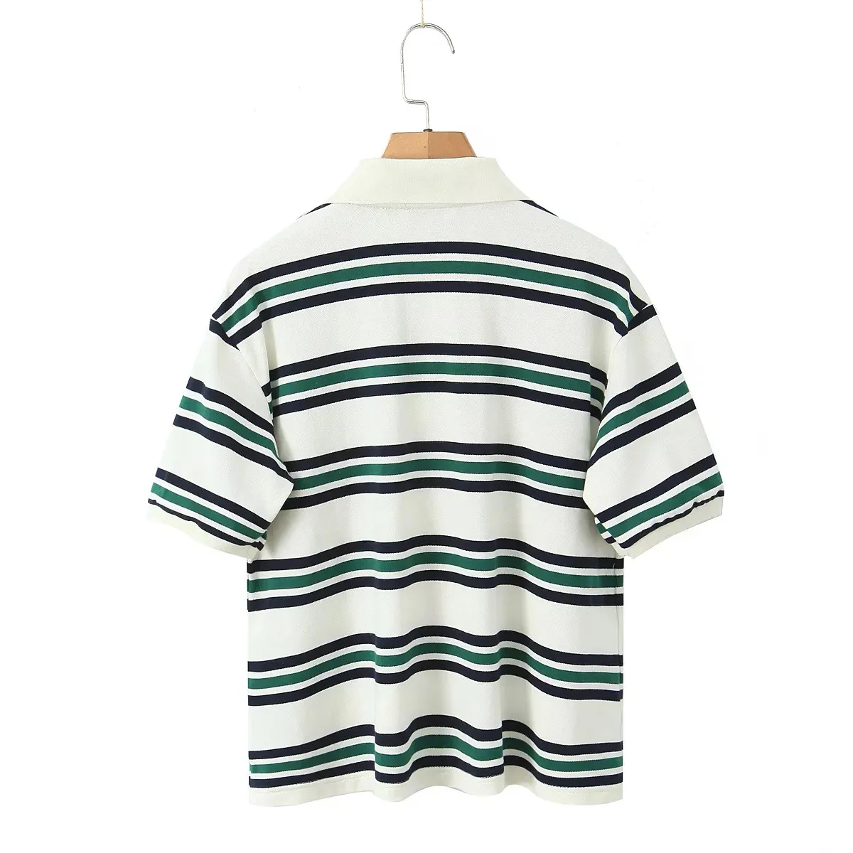 Women's Short Sleeve T-Shirts Buckle Casual Stripe display picture 5