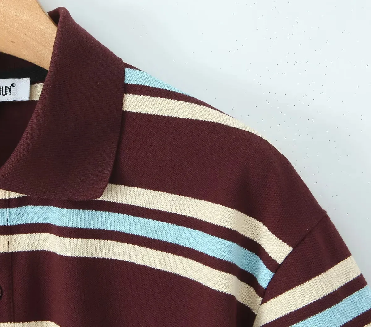 Women's Short Sleeve T-Shirts Buckle Casual Stripe display picture 10