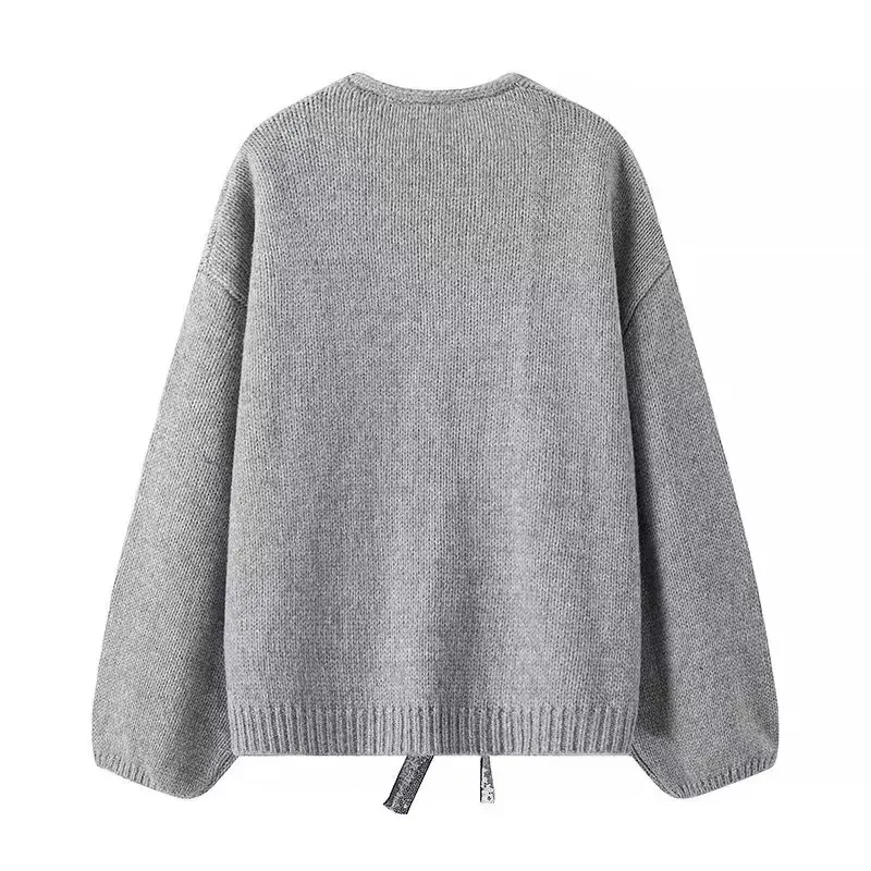 Women's Sweater Long Sleeve Sweaters & Cardigans Vacation Simple Style Bow Knot display picture 3