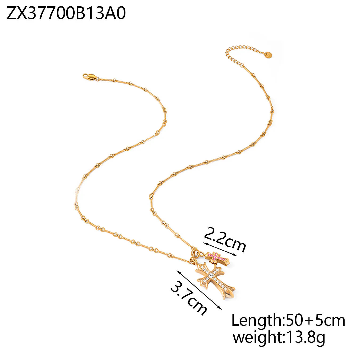 Simple Style Cross Titanium Steel Plating Inlay Zircon Women's Pendant Necklace display picture 9