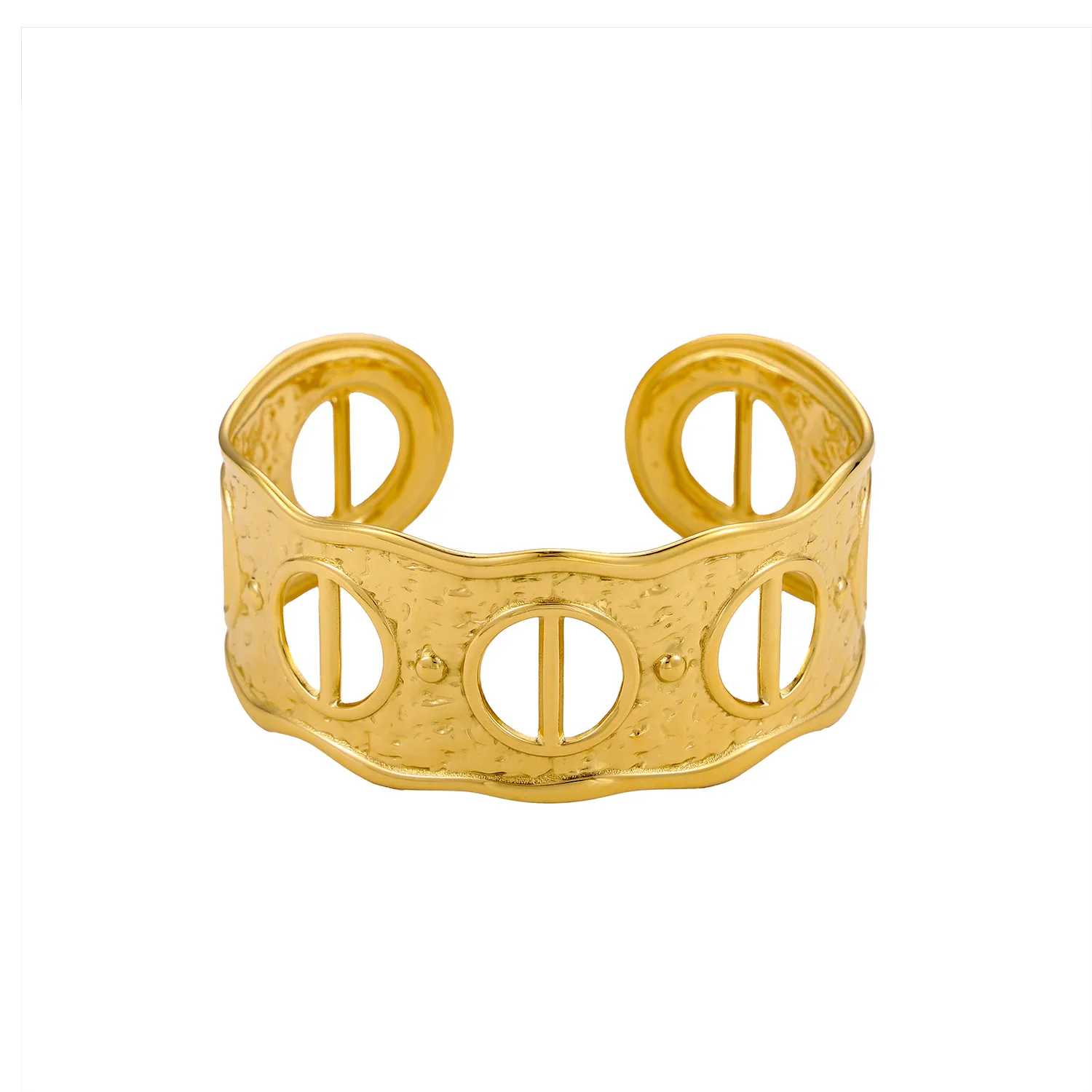 Simple Style Solid Color Titanium Steel Plating Hollow Out Women's Bangle display picture 7