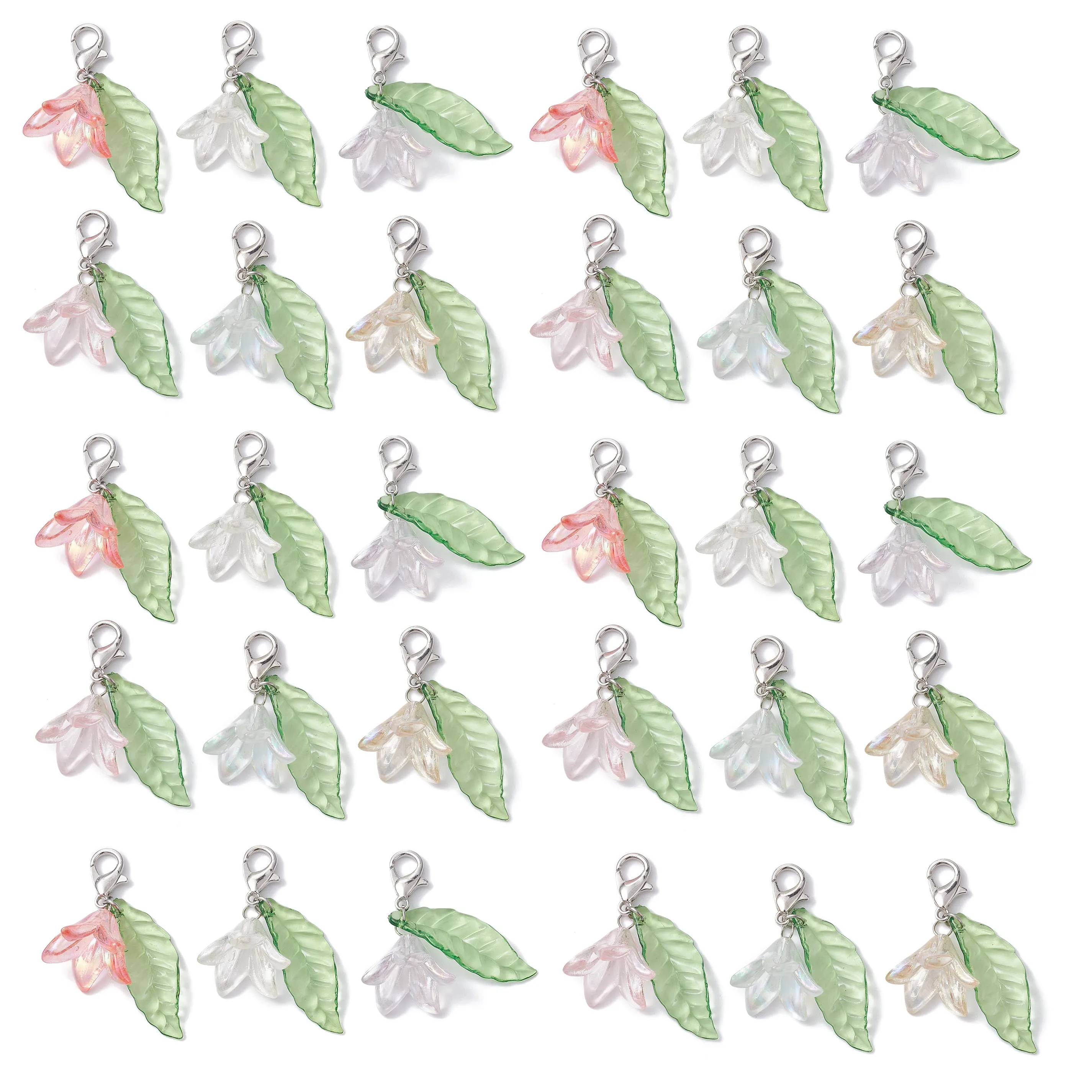 Vacation Sweet Pastoral Leaf Flower Arylic Bag Pendant display picture 4