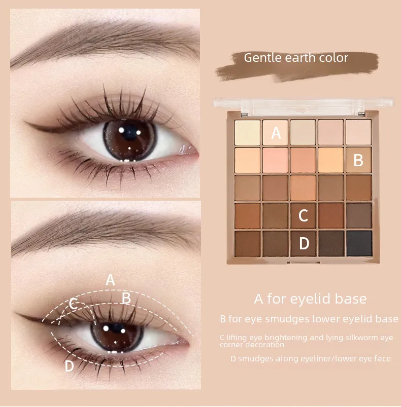Caper Low-saturation Cool Tone Concealer Palette 25 Colors Earth Tone Matte Finish Non-puffy Eyes display picture 9