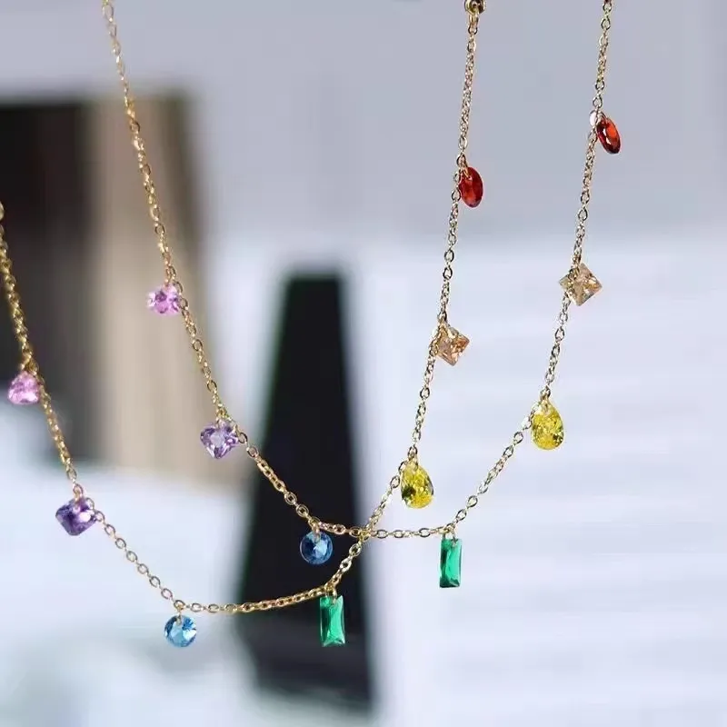 Retro French Style Simple Style Geometric 304 Stainless Steel 18K Gold Plated Women's Anklet Necklace Jewelry Set display picture 6