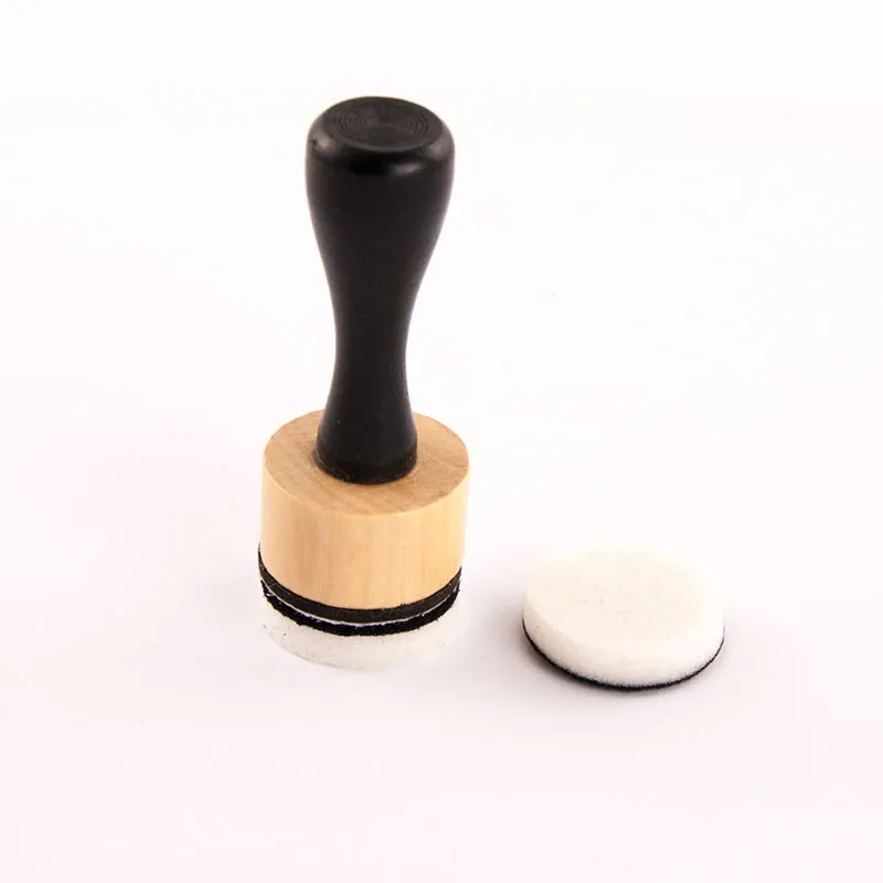 Circular Head Wooden Handle Stamp Pad Auxiliary Tools Color Brush Sponge Brush Tl012 Office Stamp/ink/creative Stamp/ink display picture 3