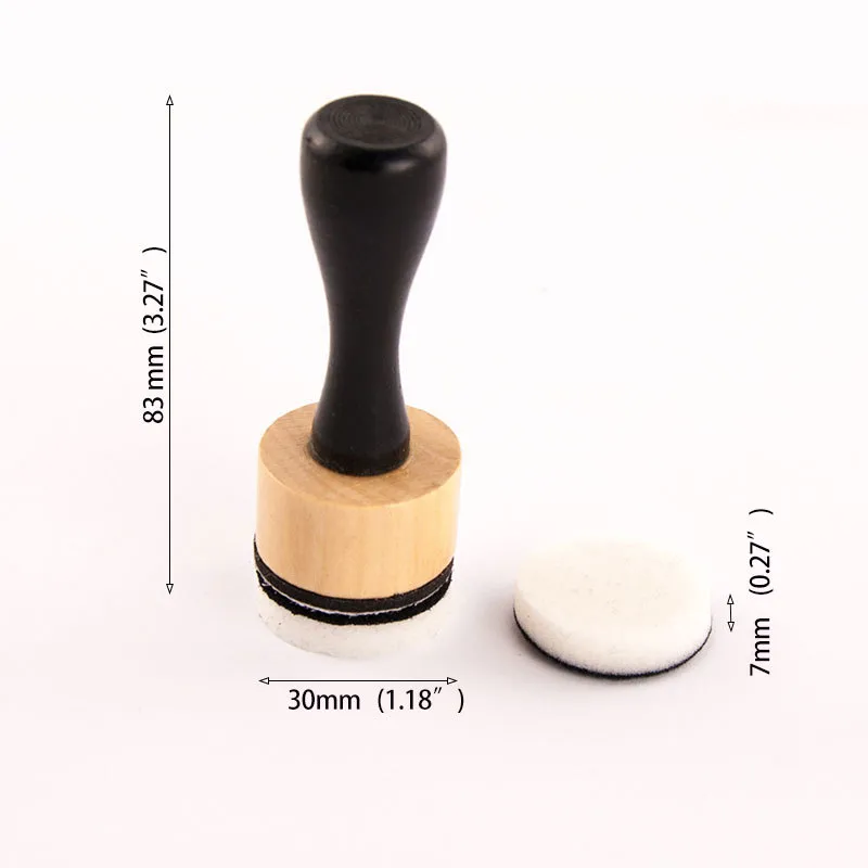 Circular Head Wooden Handle Stamp Pad Auxiliary Tools Color Brush Sponge Brush Tl012 Office Stamp/ink/creative Stamp/ink display picture 4