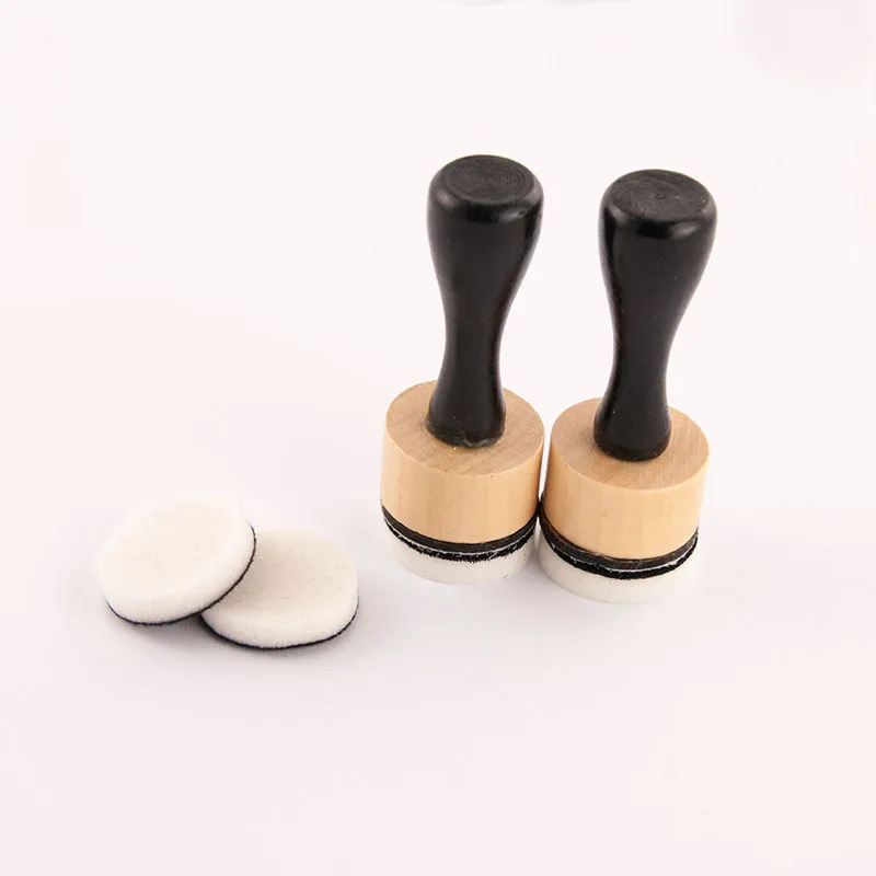 Circular Head Wooden Handle Stamp Pad Auxiliary Tools Color Brush Sponge Brush Tl012 Office Stamp/ink/creative Stamp/ink display picture 9