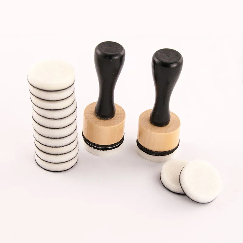 Circular Head Wooden Handle Stamp Pad Auxiliary Tools Color Brush Sponge Brush Tl012 Office Stamp/ink/creative Stamp/ink display picture 11