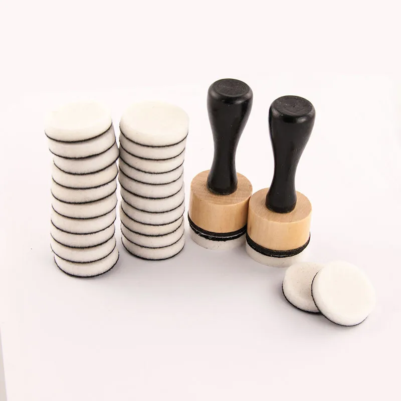 Circular Head Wooden Handle Stamp Pad Auxiliary Tools Color Brush Sponge Brush Tl012 Office Stamp/ink/creative Stamp/ink display picture 12