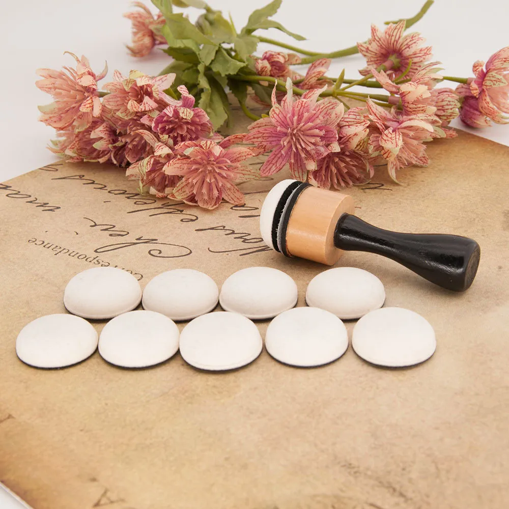 Circular Head Wooden Handle Stamp Pad Auxiliary Tools Color Brush Sponge Brush Tl012 Office Stamp/ink/creative Stamp/ink display picture 14