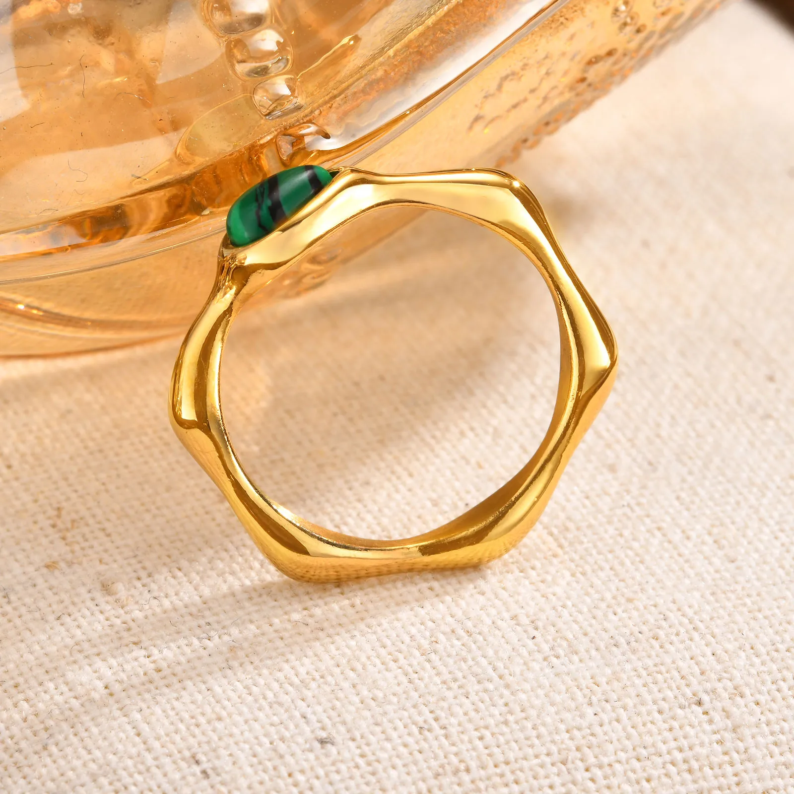 Wholesale Jewelry IG Style Water Droplets 304 Stainless Steel 18K Gold Plated Rings display picture 3