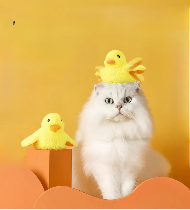 Gravity Duck Cat Toy Plush Sound Making Duck Self Entertaining Relieve Boredom Teasing Cat Usb Electric Pet Toy display picture 1