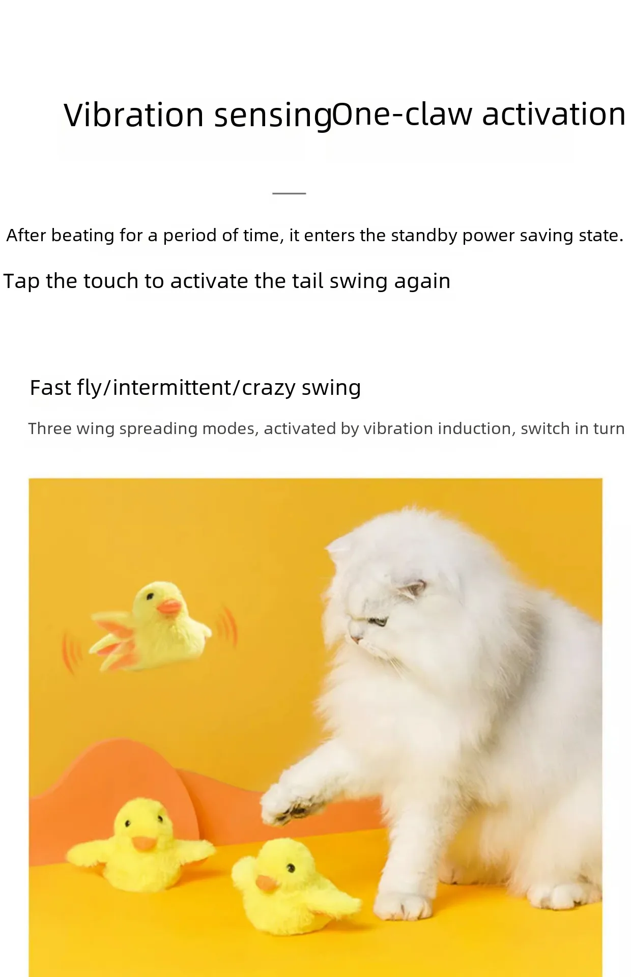 Gravity Duck Cat Toy Plush Sound Making Duck Self Entertaining Relieve Boredom Teasing Cat Usb Electric Pet Toy display picture 2