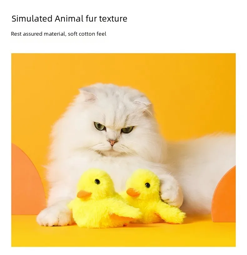 Gravity Duck Cat Toy Plush Sound Making Duck Self Entertaining Relieve Boredom Teasing Cat Usb Electric Pet Toy display picture 3