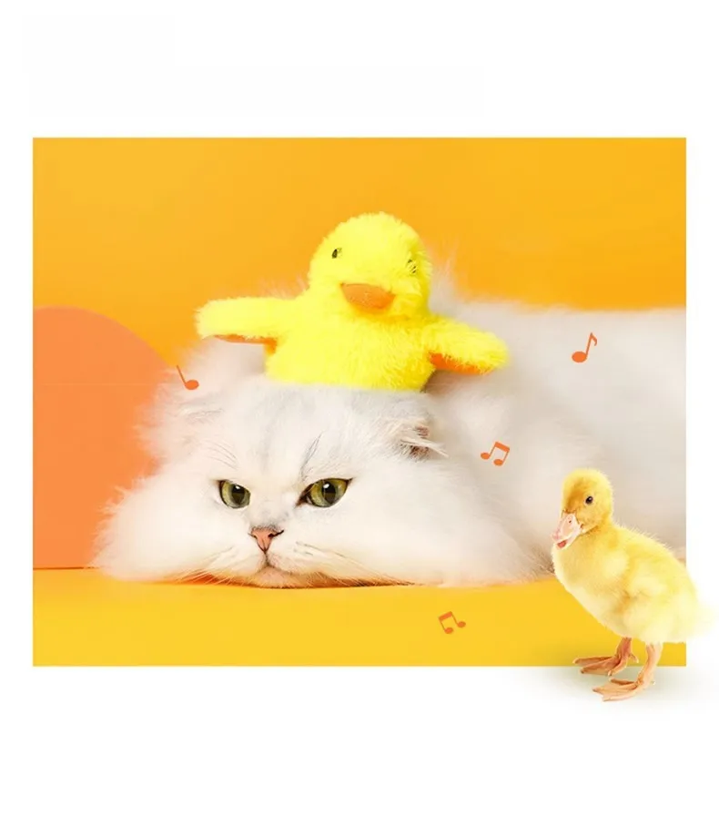 Gravity Duck Cat Toy Plush Sound Making Duck Self Entertaining Relieve Boredom Teasing Cat Usb Electric Pet Toy display picture 4