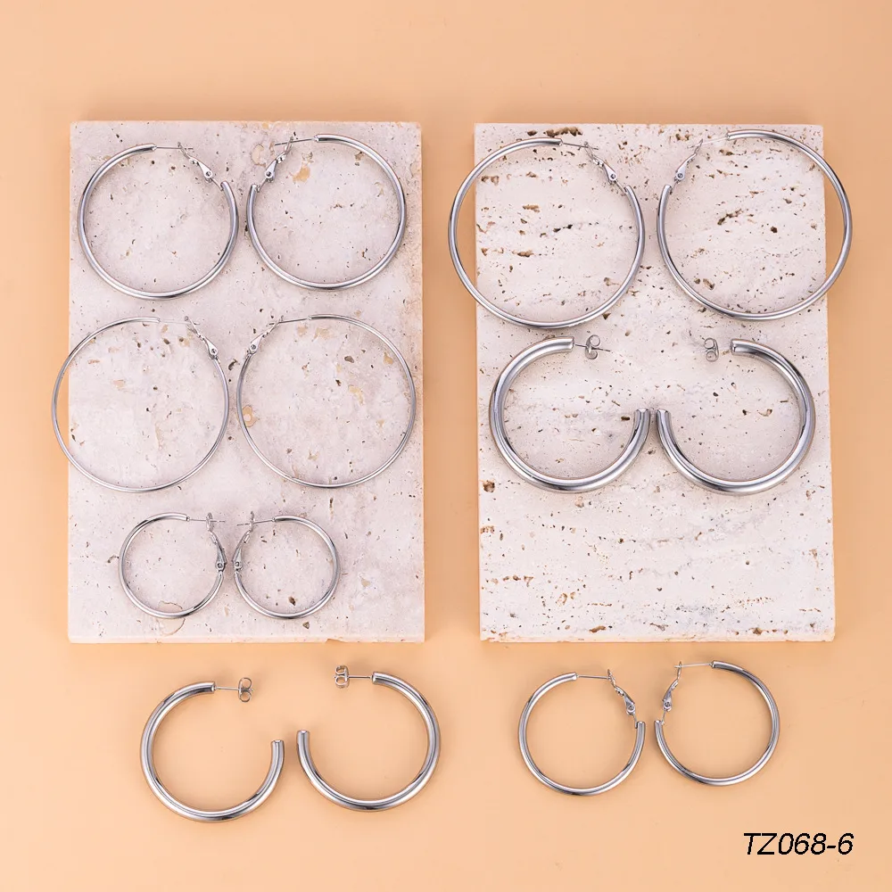 1 Pair Simple Style Geometric 304 Stainless Steel Ear Studs display picture 4
